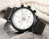 Nya Mens Casual Klockor Multifunktion Quartz Chronograph Stainless Steel Men Watch