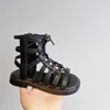 Sandálias Sandálias Sole Sole Gladiador Sapatos de Praia Treinadores Infantil Crianças Juventude Meninas Chaussures Despeje Enfants Couro Sandálias Verão Preto Branco Cores