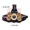 Nova 8000lm Hight Luz poderosa 5 LED faróis XML T6 Lâmpada de cabeça LED 18650 Lanterna recarregável Lanterna da tocha Yunmai