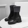 Betty Boots PVC Rubber Beeeled Platform Vrouwen knie regenlaarzen bont vaste kleur waterdichte welly schoenen buiten regenlaarzen maat 35-40