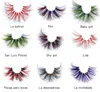 Cils de vison 3D colorés de 25 mm, 23 styles, volume moelleux dramatique, faux cils, maquillage coloré pour les yeux, bande complète pour costumes de cosplay, scène de fête