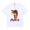 Projektant Rhude Mens T Shirt for High Street Men koszule damski moda z literami swobodny letni mężczyzna z krótkim rękawem Kobieta odzież RCJT001