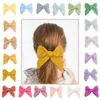 New 6inch Fable Bow Hair Clips Baby Lace Embroidery Hair Bow Hairpins Girls Kids Barrettes Curled Edge Nylon Headband