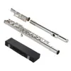 High Quality C Key Flute Cupronickel Silver Plated 16 Closed Holes with Case Screwdriver Wind Instruments for Beginner