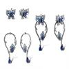 Boucles d'oreilles couleur argent pour femmes véritable papillon bleu bijoux de mode glamour à la main émail oreille StudsStud Odet22 Farl22
