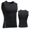 Hommes Compression Séchage Rapide T-shirt Gilet Sans Manches Stretch Gym Sport Débardeurs 220622