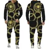 Men's Tracksuits Golden Lion 3D Capuz impressa/calça/terno masculino masculino masculino de moletons de streetwear masculino