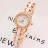 ساعة Wristwatches العلامة التجارية JW Quartz Watch Women Luxury Rose Gold Ladies Simple Crystal Bracelet Watches Female Higwristwatches