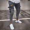 Mens Jeans Denim Pocket Pencil Cargo Pants Summer Autumn Thin Slim Regular Fit Jeans Men Elasticity Stretchy Trousers Male G0104