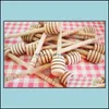 Spoons Flatware Kitchen Dining Bar Home Garden Garden200Pcs/Lot Arrive Mini 15Cm Long Wooden Dippers Wedding Favors Honey Dipper Spoon Gi