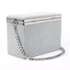 Kvällspåsar Box Luxury Bag Axel Women Comsmetic Bagladies Clutch Bling Frosted Handbag Party Purse Makeup Bagevening