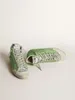 High-top small dirty shoes designer luxury top version Sneakers Francy fatte a mano italiane in pelle con stella effetto craquelé e linguetta sul tallone