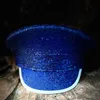 Berets mode kvinnliga män paljett militär hatt sergeant brud höna gör festival kapten födelsedagsjalgare del hatberets oliv22243z