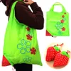 Kreativ miljöförvaringsväska handväska jordgubbe fällbara shoppingväskor återanvändbara vikbara stora storlek nylon eko tygväska