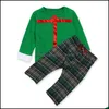 Pyjama's baby kerstset peuter tops en geruite slaapkleding sets jongensmeisjes designer kleding 106 h1 mxhome dho8b