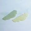 رأس Gua sha أداة Health Care Green Jade Guasha مشط الشعر الطبيعي مشط الشعر مدلك لكامل الجسم مريح الرأس تدليك فروة الرأس