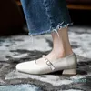 Scarpe eleganti Primavera Donna Flats Mary Janes Platform Lolita Girl White Pearl Tacco basso Casual Leather Zapatos Mujer