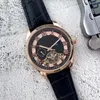 2023 Nieuwe herenhorloges Tourbillon Four Stitches Automatisch mechanisch horloge hoogwaardige Europese top luxe merk Moon fase lederen band mode sportstijl