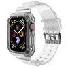 TPU Clear Apple Watch Band Crystal Strap with rugged bumper case 41mm 45mm 여름 시계 watchband iwatch 시리즈 SE/8/7/6/5/4/3/2/2/1