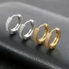Fashion Hip Hop Earrings Hoop Ring Studded with Zircon Bling Shinny Gold electroplating Ear Studs 2021271k244S
