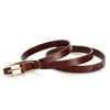 Modeontwerper dames riem kleine gouden gesp echt lederen riem causale riemen ceinture 1,5 cm breedte met doos