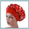 Beanie/Skl Kapaklar Şapkalar Şapkalar Eşarplar Eldivenler Moda Aksesuarları Kadın Saten Gece Uyku Kapağı Saç Bonnet Şapkası İpek Başı Geniş Elastik Bant S