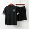 Men's T-Shirts Plus Size Men's Summer Chinese Style Embroidery T-shirt Sets 150Kg Bust 158cm 6XL 7XL 8XL 9XL 10XL 11XL Loose Linen TopsM