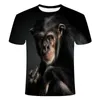 Mens T-shirts 3d Fashion Funny Monkey Graphic T Shirts Summer Casual Animal Pattern Men S Shirt Hip Hop Print Kort ärmstoppar