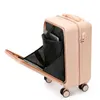 Malas Moda Moda Frente Aberta Bagagem Rodável Sipnner Rodas ABS e PC Mala de Viagem Feminina Masculina Cabine Carry-on Trolley Box