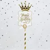Andere festliche Party liefert Royal King Crown Cake Topper Garnbaum Schnee Mädchen Prinzessin Alles Gute zum Geburtstag Backdekoration