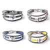 Multilayer Dichroic Leather Skull Accessories Men's Bracelet Stainless Steel Leather Bangle For Special Present BC001