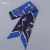 Silk Scarf For Women Letter chain Printed Handle Bag Ribbons Brand Fashion Head Scarf Small Long Skinny Scarves 220516