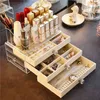 Cosmetic Storage Box Jewelry Storage Box Make up Organizer Lipstick Stand Earrings Display Stand Drawer Transparent Acrylic 210330
