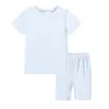 Barn designer kläder pojkar sommar solid godis pyjamas set tjejer mjuk mode kort ärm toppar byxor passar bomull t-tröjor shorts casual outfits sleepwear b8051