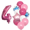 Partydekoration 12 Stück Junge Mädchen Geburtstagsballons 40 Zoll Lila Zahlenballon 3. Kinderjubiläum 9/1/3 Jahre alt