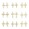 Pendant Necklaces Kissitty 14 Styles Brass Micro Pave Cubic Zirconia Cross Pendants For Necklace Jewelry Making FindingsPendant