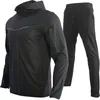 Herrbanor Sweatsuit Fleece Hoodie Stretch Training Wear Good Quality Coat Sweatpants Sport Set kläder