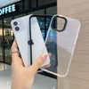 2 in 1 Şeffaf Şeker Renkli Telefon Kılıfları iPhone 12 11 Pro Max XR X XS Max 7 8 Artı 12 Mini Yumuşak Silikon Darbeye Dayanıklı Kapak