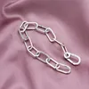 925 Sterling Silver Charms Me Chain Bangle Armband Diy Pärlor Fit Pandora Armbandsmycken