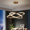 تصميم جديد يقود غرفة المعيشة الثريا الفاخرة أكريليك شنق مصباح حديثة غرفة نوم الذهب الإضاءة تعليق الإضاءة