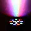 RGBW LED Stage Disco Party Light 12 LED Professional DJ Stage Lights com DMX 512 RF Remote Control Lighting Sound Activated Light