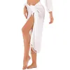 Kvinnors badkläder med tofsar halsduk bomull blandar sexig sommar avslappnad omslag pareo kvinnor strand sarong mjuk lång kjol modevinnor