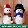 Dizeler Snowman Gece Işık USB Şarj Edilebilir Noel Yıl Karikatür Silikon Led Müzik Modu 7 Renk Değiştir Bebek Hediye