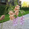 One Silk Abutilon Striatum Vine Flower 32 Heads Campanula Hang Flower Branch for Wedding Centerpieces Floral Decoration