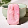 Collane con ciondolo Pendenti con conchiglia naturale rosa chiaro all'ingrosso Collana di Buddha Guanyin intagliato a mano Fortunato per le donne Ragazza Gioielli con texture caldaP