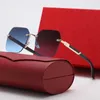 Luxury Designer Sport Sunglasses lovers Unisex Buffalo Horn Glasses Men Women Rimless Sun Glasses Silver Gold Metal Frame Eyewear Lunettes