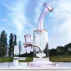 7.5 Inches Pink Pinkie Cute Multi Colors Glass Bong Recycler Glass Water Bong Pipes Joint Tobacco Hookah 14mm Bowl US Warehouse