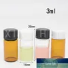 5 pièces Mini bouteilles en verre ambré flacons d'échantillons de médecine conteneurs de réactif de poudre de laboratoire avec couvercles à vis 2ml 3ml 5ml 10ml