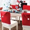 Housses de chaise 60 cm X 50 cm noël père noël couverture en coton Non-tissé Table chapeau rouge dos Xman décorations pour la maison chaise