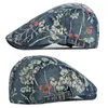 Ethnic Style Beret Hat For Women Men Fashion Print Flat Caps Male British Forward Hat Washed Denim Visor Fishbone Newsboy cap J220722